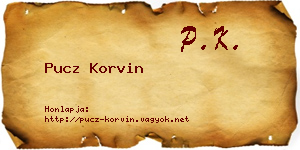 Pucz Korvin névjegykártya